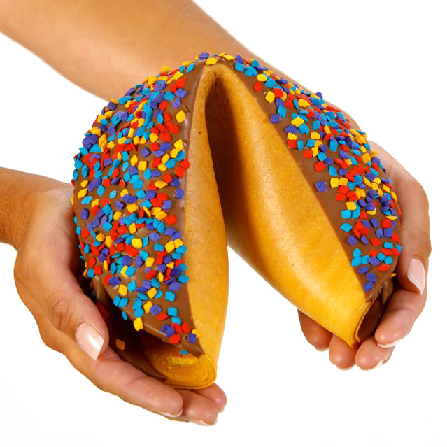 Giant Fortune Cookies in bold colors celebrating bold graduates