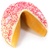 White chocolate covered giant fortune cookies decorated with pink and white sprinkles, perfect for a baby girl.